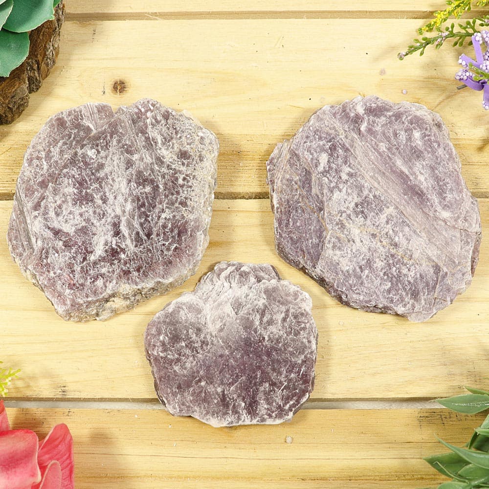 Gem Lepidolite Slices (Sold/lb)