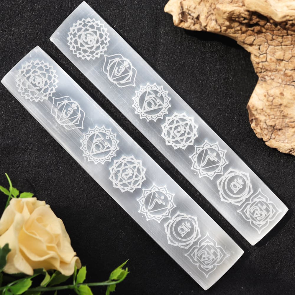 Selenite Charging Plate with Chakra