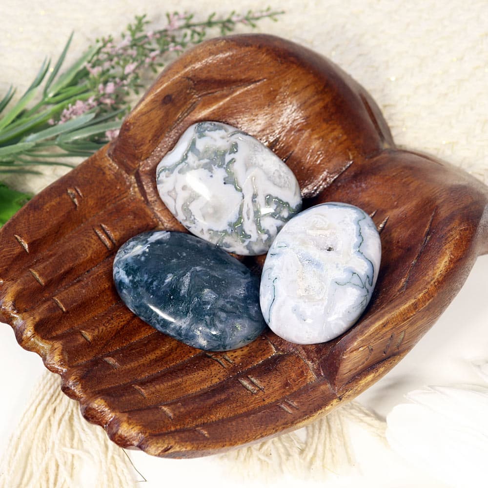Moss Agate Massage Stone