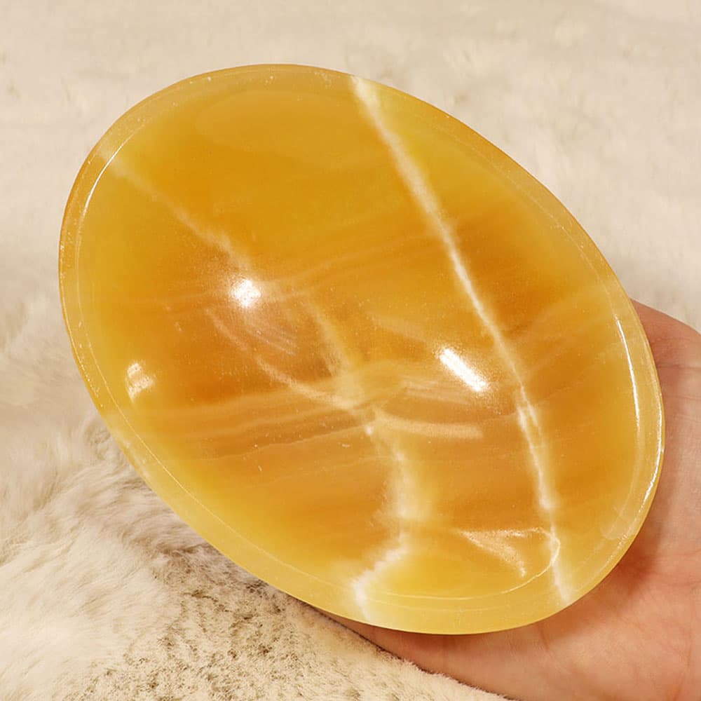 Orange Calcite Crystal Bowl