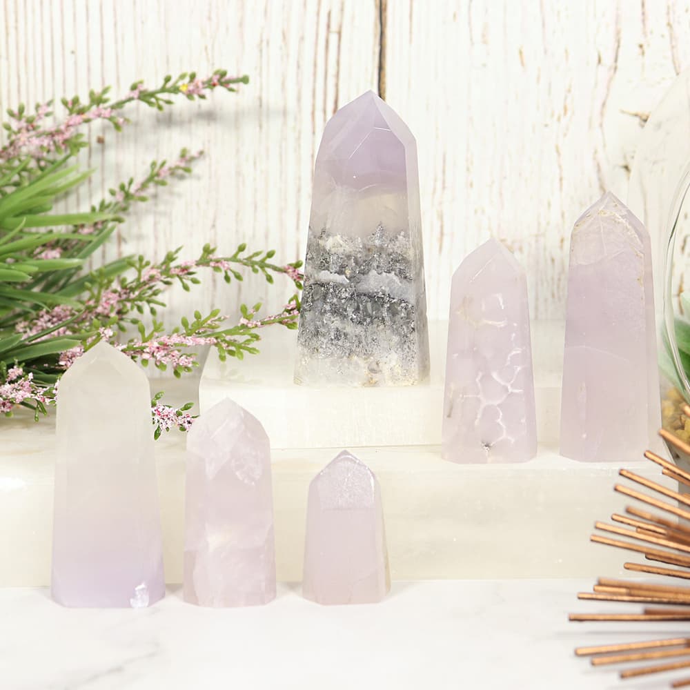 Lavender Quartz Polished Points (Sold/lb)