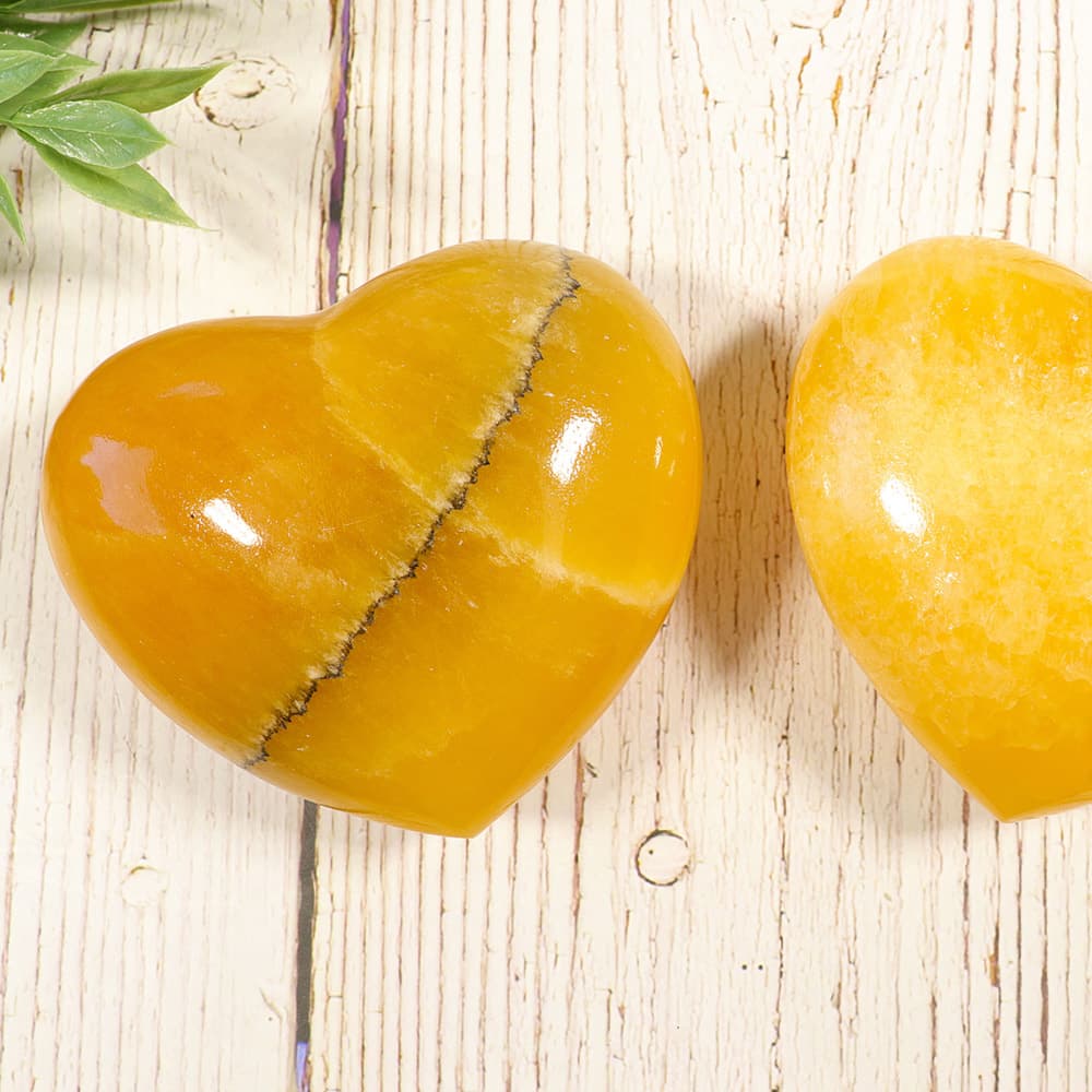 Orange Calcite Puff Heart (Large)