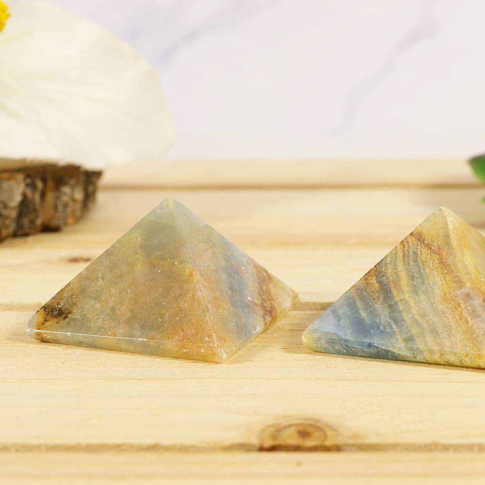 Aquatine Blue Calcite Pyramid