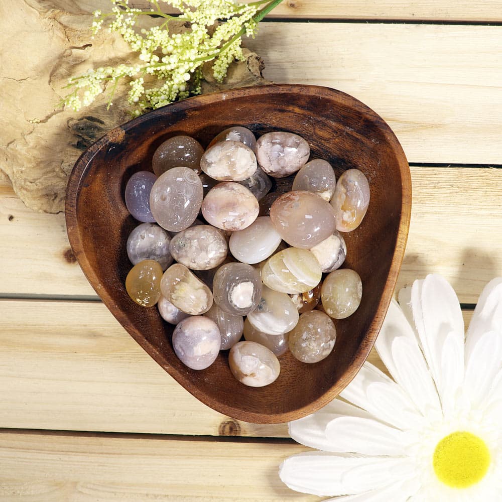 Cherry Blossom Agate Tumbled Stones (1 lb)