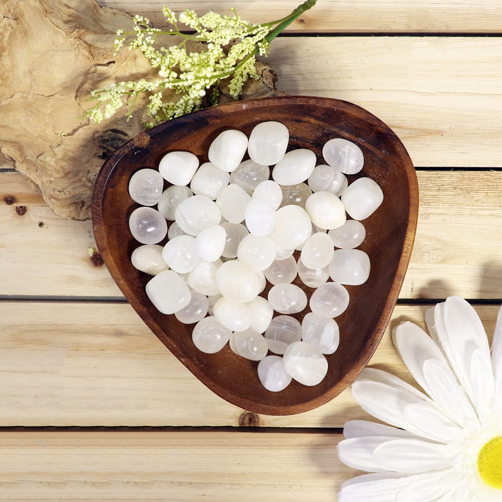 White Calcite Tumbled Stones (1 lb)