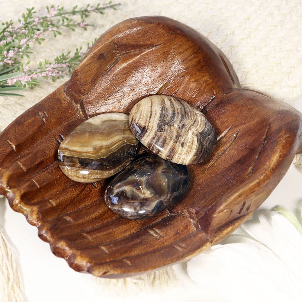Chocolate Calcite Palm Stones