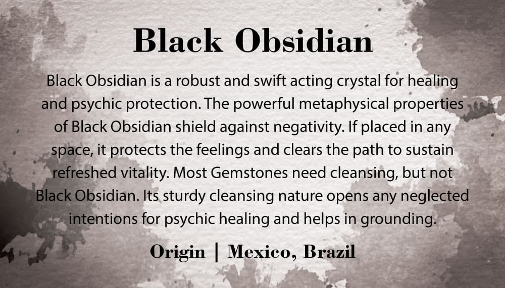 Crystal Information Card - Black Obsidian