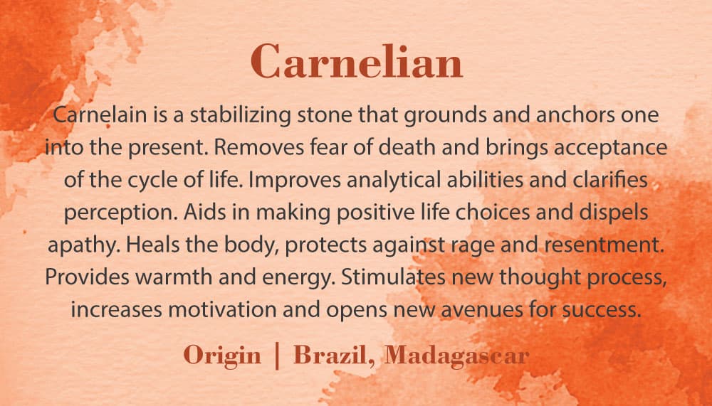 Crystal Information Card - Carnelian