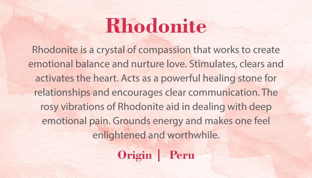 Crystal Information Card - Rhodonite