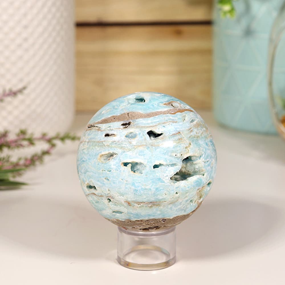 Blue Aragonite Sphere (Large)