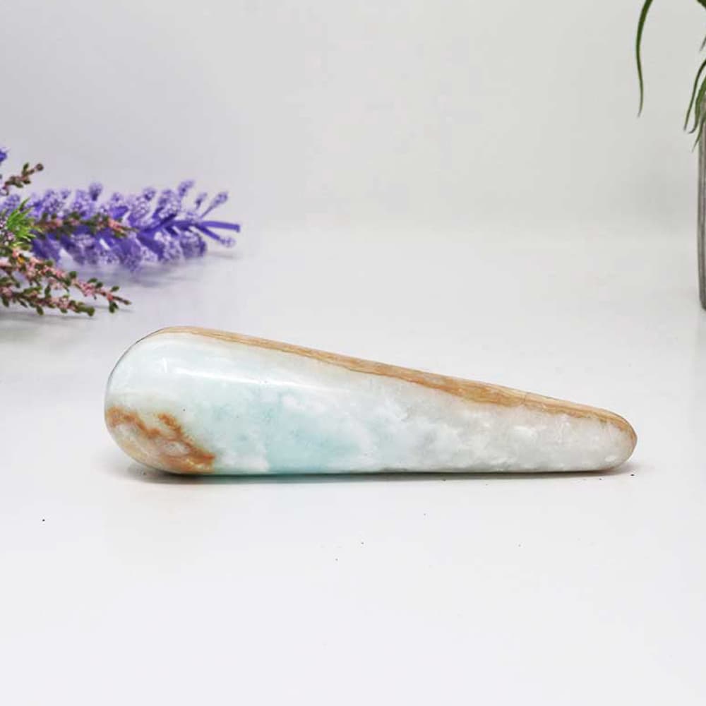 Caribbean Blue Calcite Massage Wand (Small)