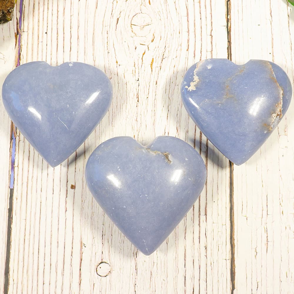 Angelite Heart - 1 Piece (0.15 lb)