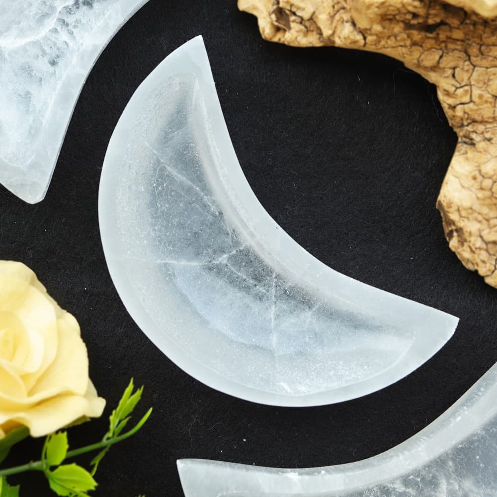 Selenite Half Moon Bowl | Selenite Healing Crystal