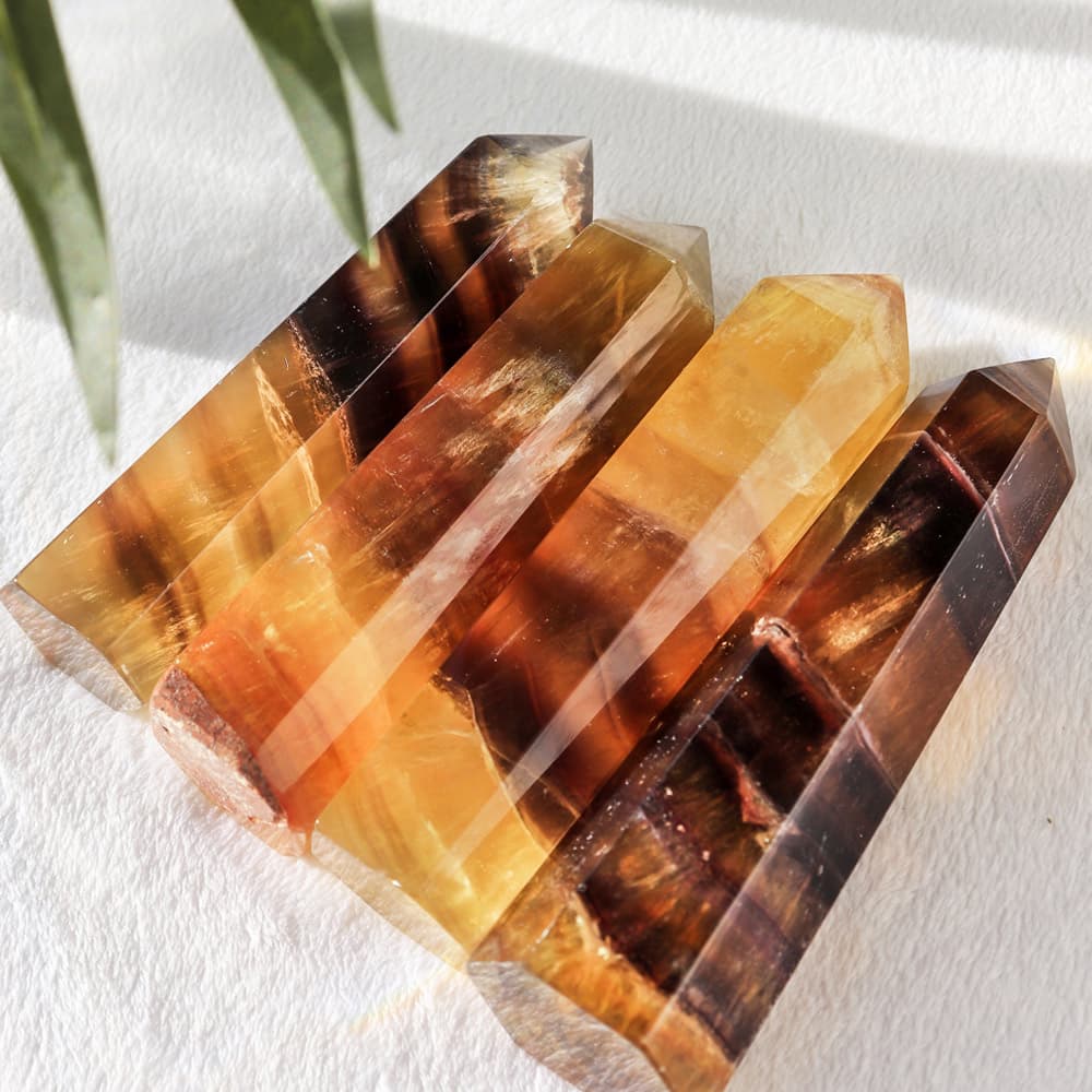 Fluorite Point with Natural Smoky Stripe