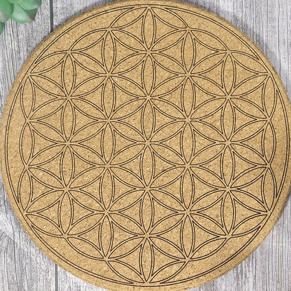 Flower of Life Cork Crystal Grid - Crystal Grid Board