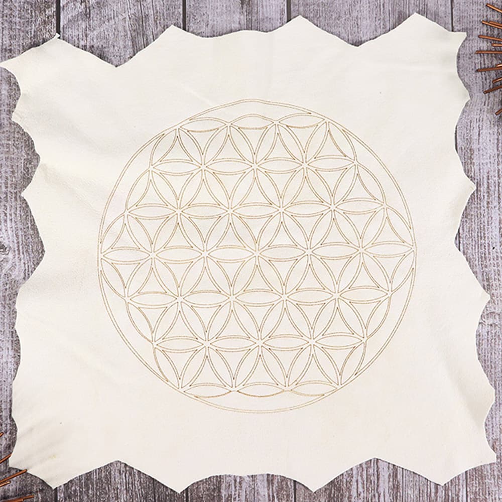 Flower of Life Chamois Crystal Grid - Flower of Life Crystal Grid