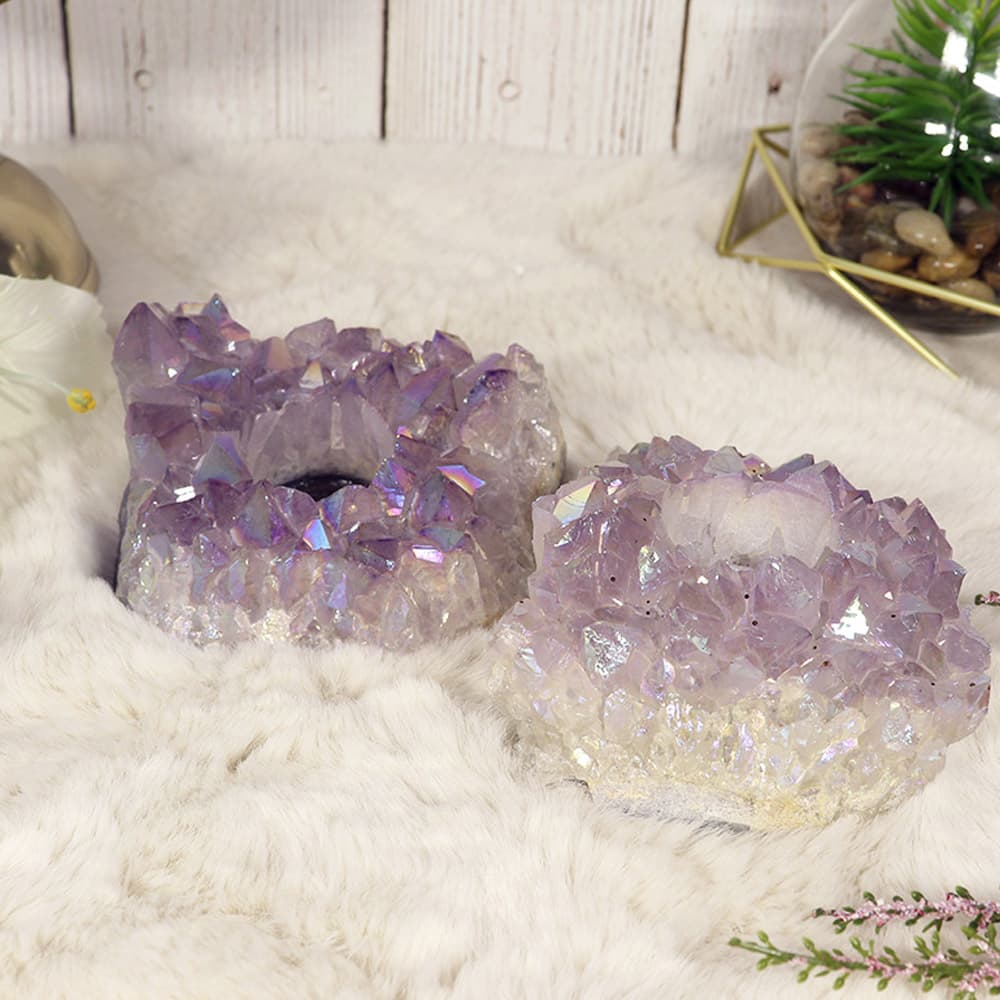 Angel Aura Amethyst Candle Holder