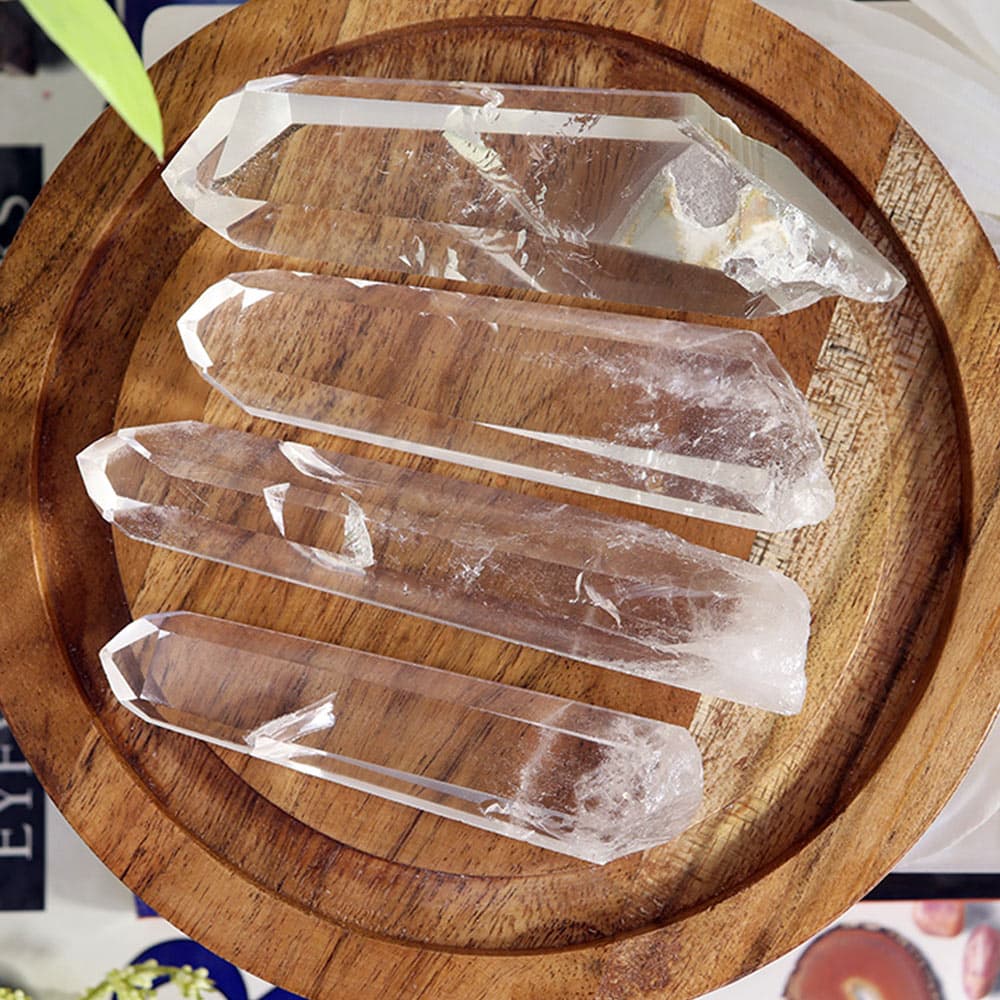 Semi Polished Natural Clear Quartz Points