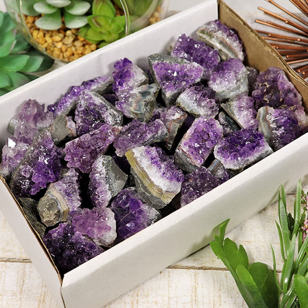 Amethyst Mini Clusters Flat (Grade AA)