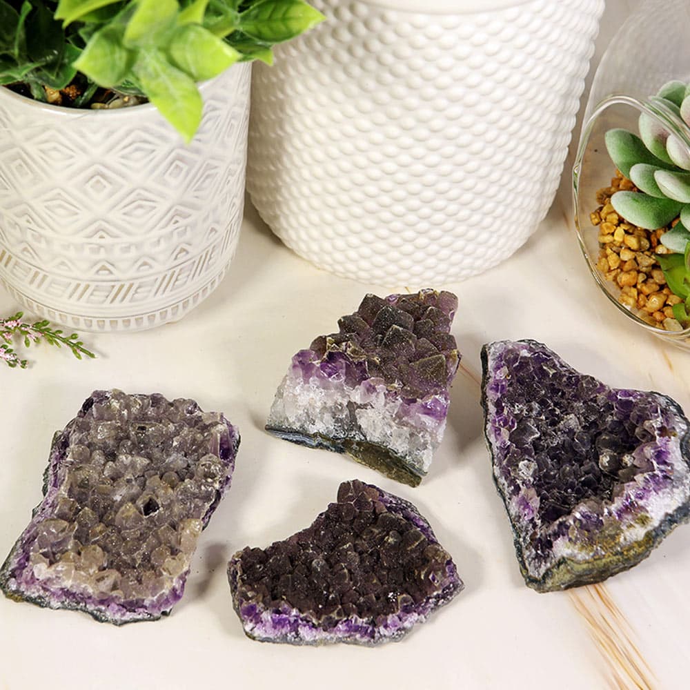 Amethyst Druze with Calcite (Sold/lb)