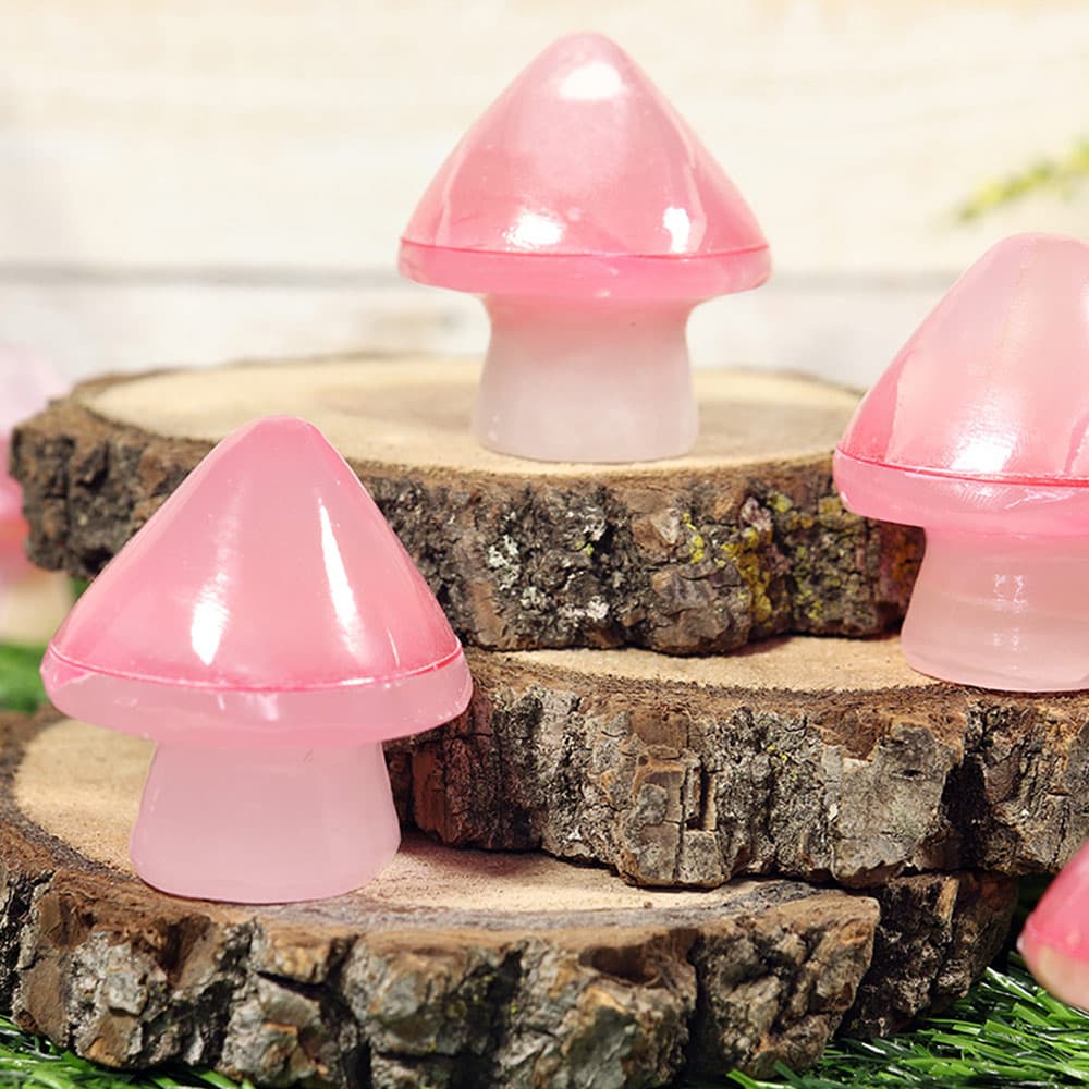 White Onyx Mushroom with Red Top
