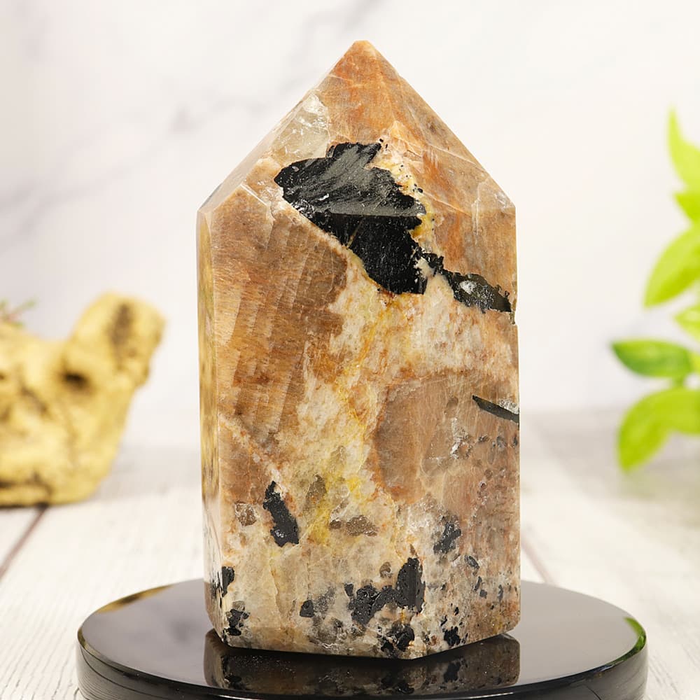 Black Tourmaline in Feldspar Tower (Sold/lb)