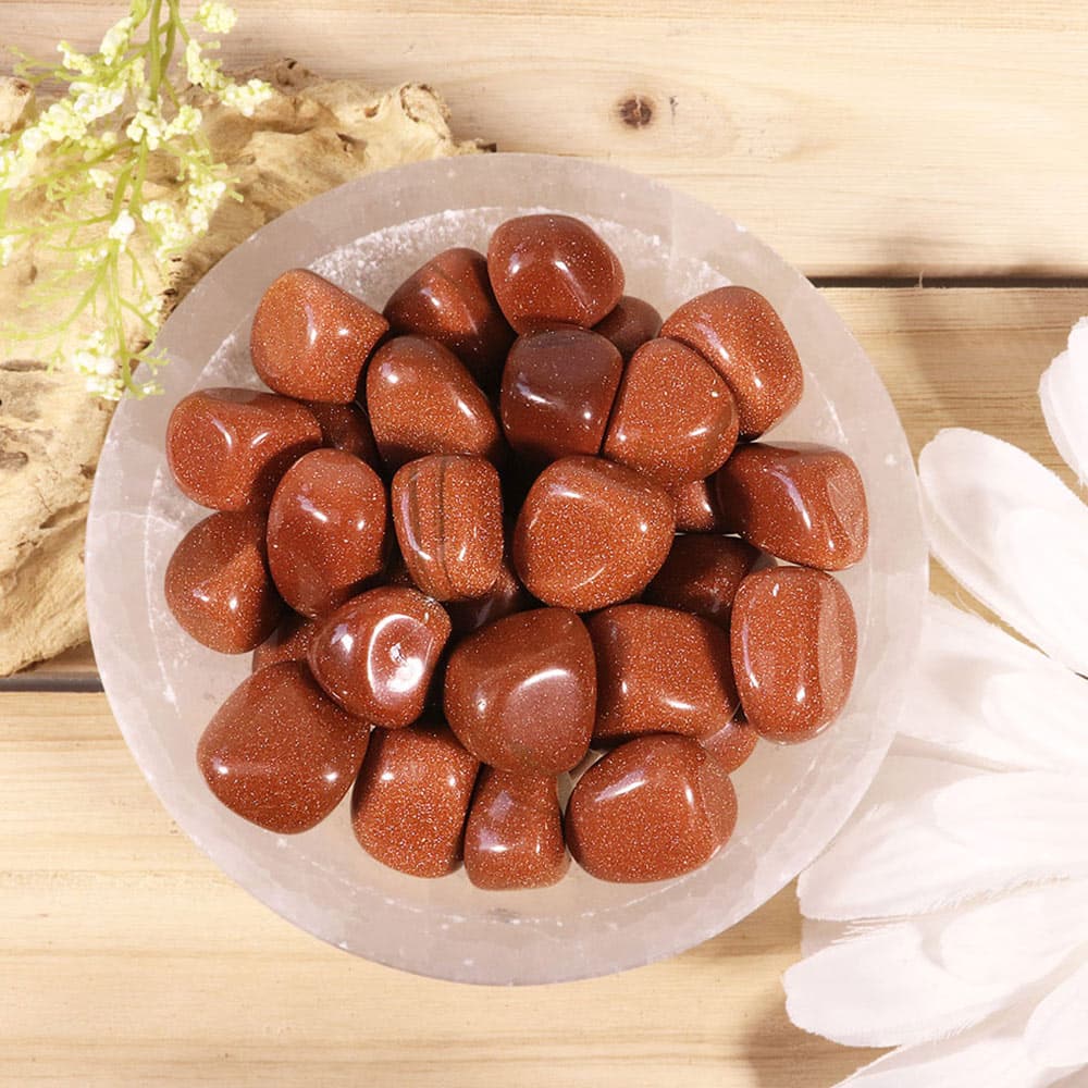 Gold Goldstone Tumbled Stones (1 lb)