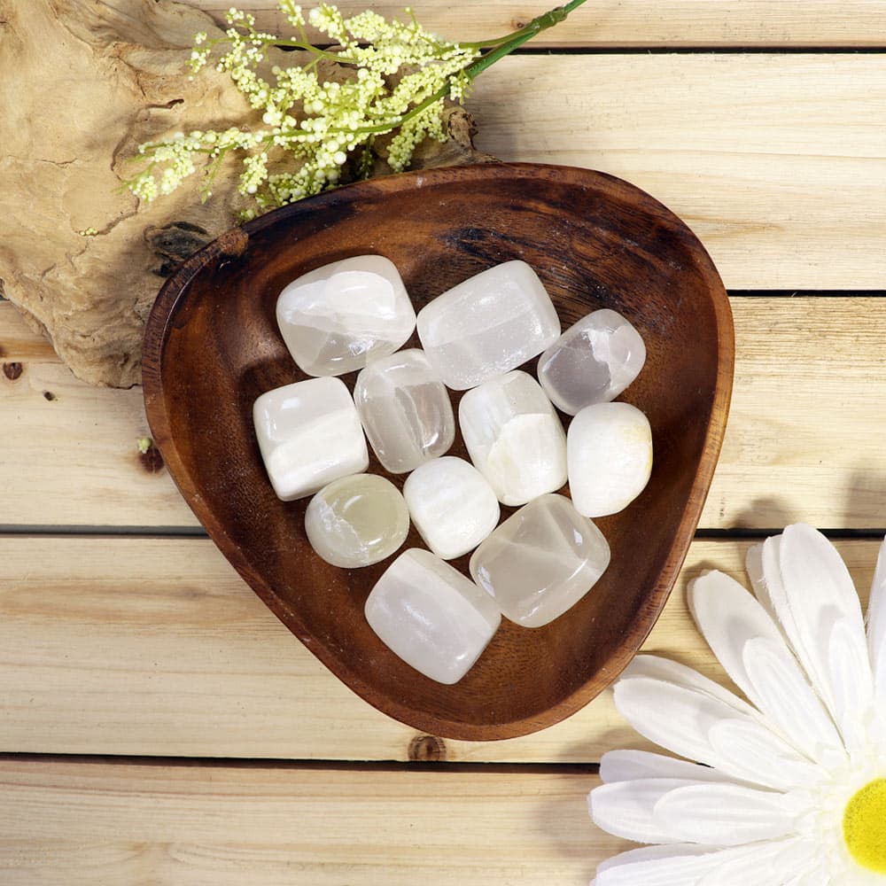 White Calcite Tumbled Stones