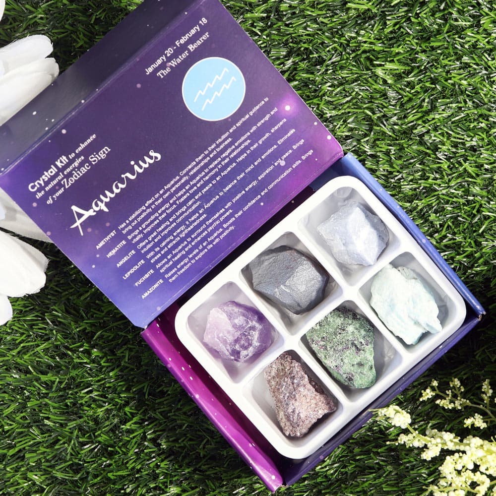 Aquarius Zodiac Raw Crystal Kit