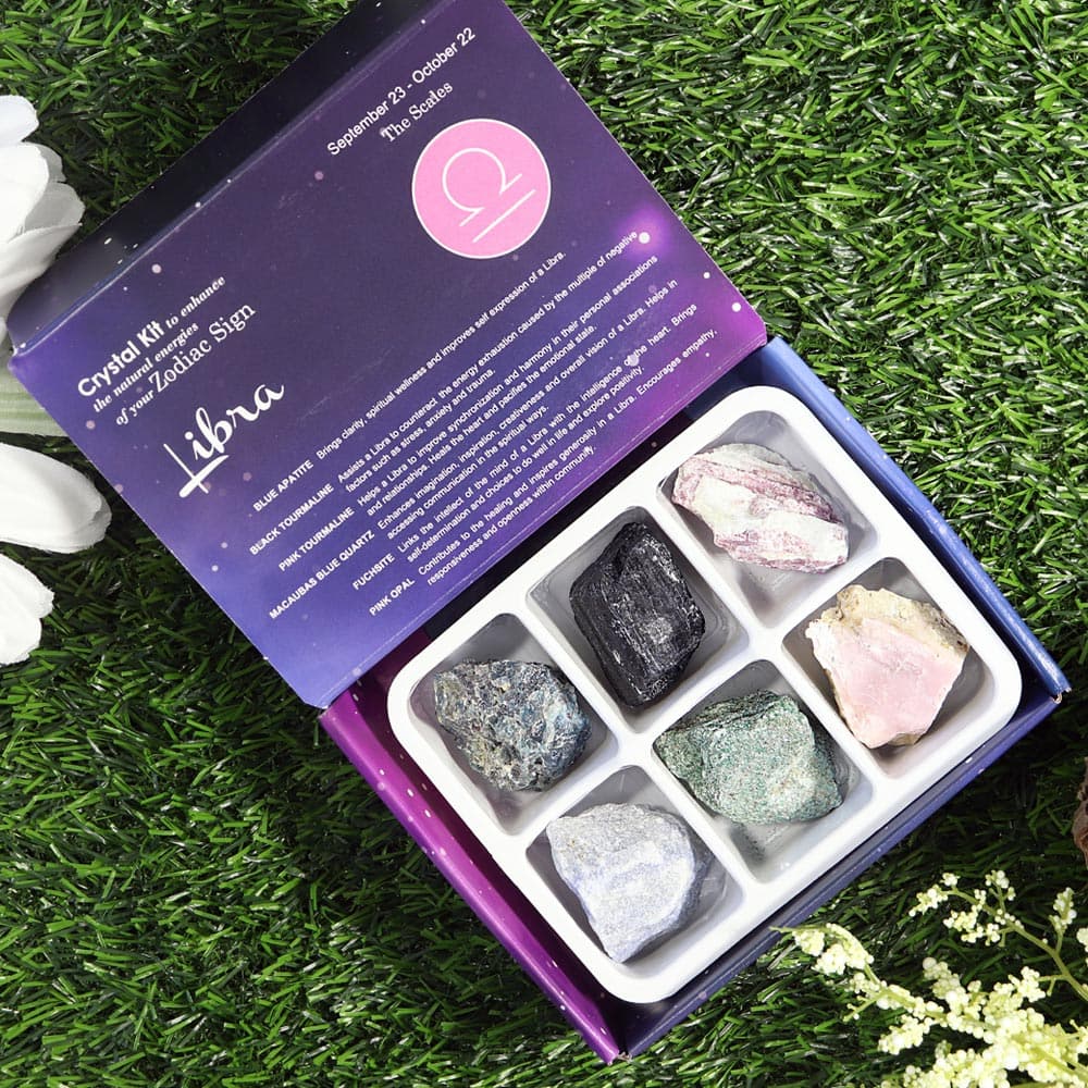 Libra Zodiac Raw Crystal Kit
