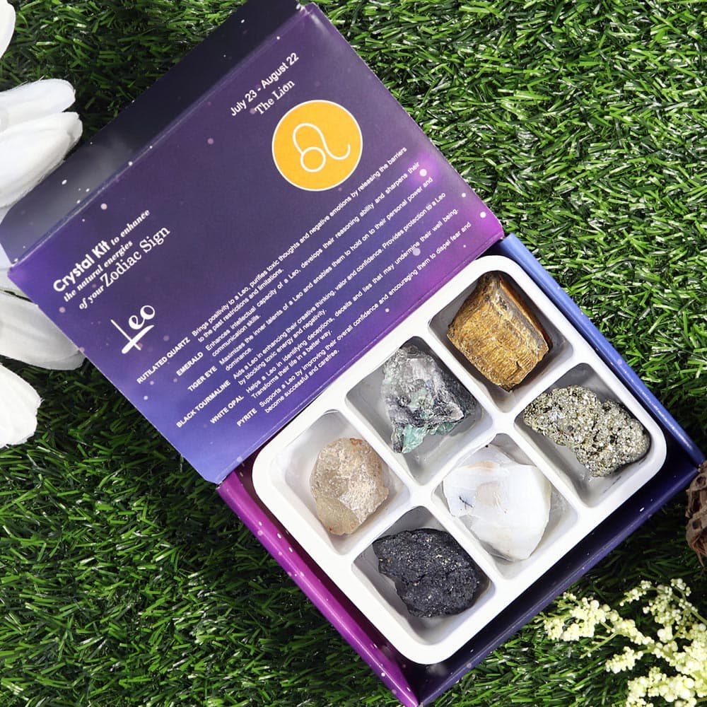 Leo Zodiac Raw Crystal Kit