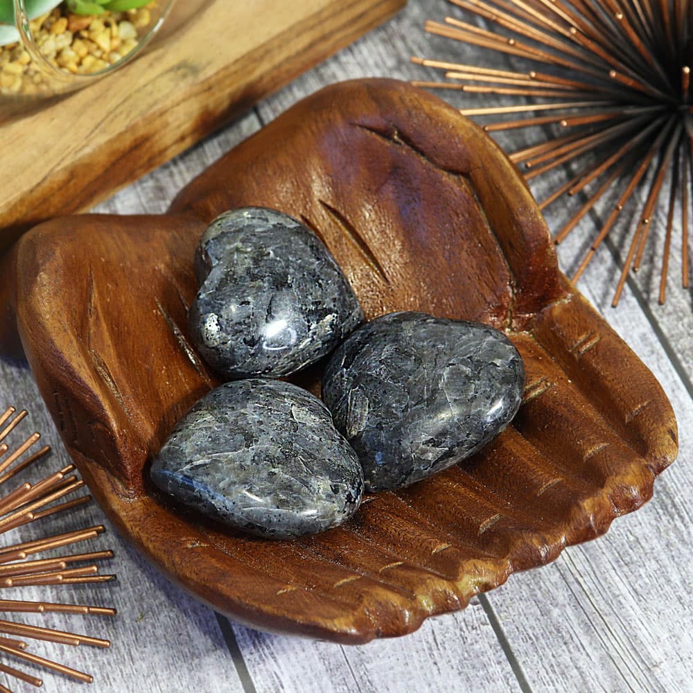 Larvikite Crystal Heart