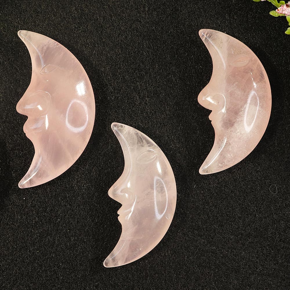 Rose Quartz Moon Face