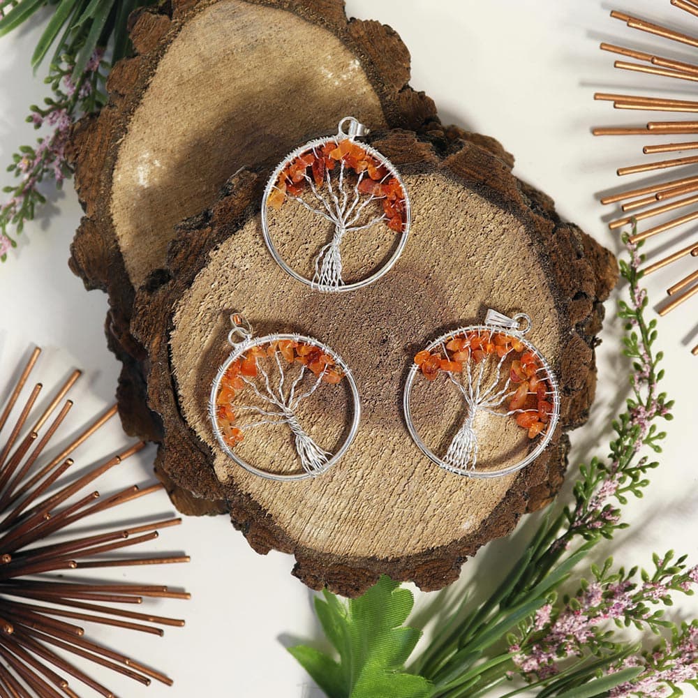 Carnelian Tree of Life Pendant