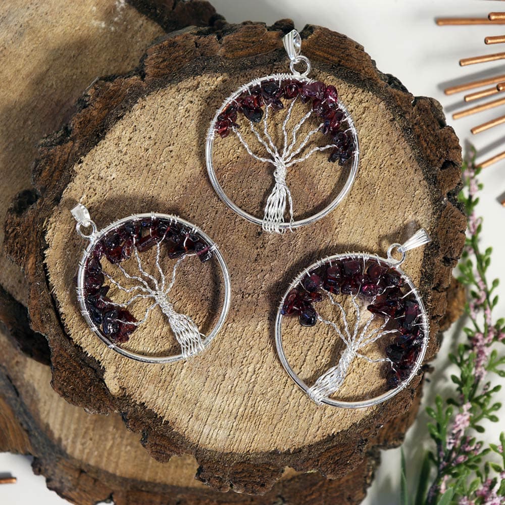 Garnet Tree of Life Pendant