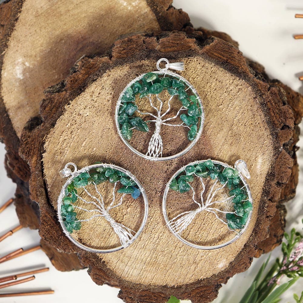 Green Aventurine Tree of Life Pendant