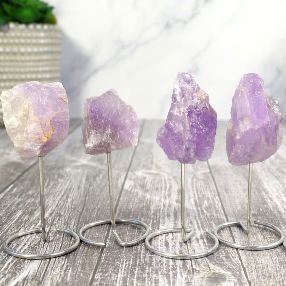 Mini Amethyst on Silver Metal Base
