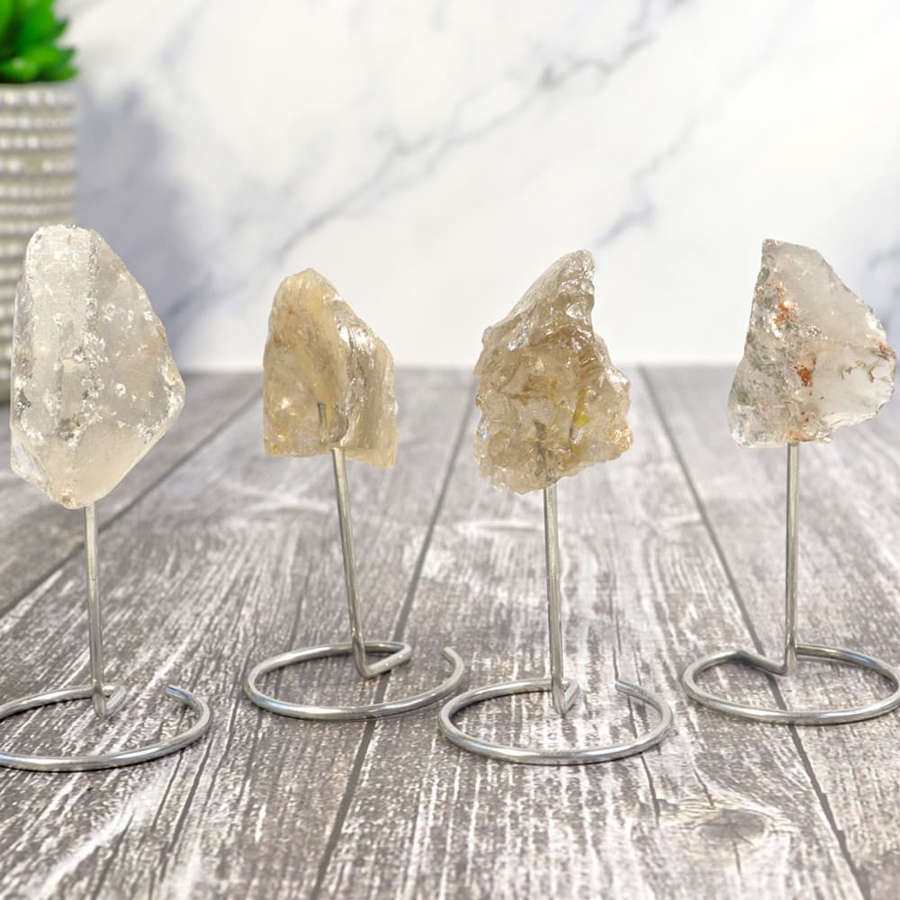 Mini Smoky Quartz on Silver Metal Base