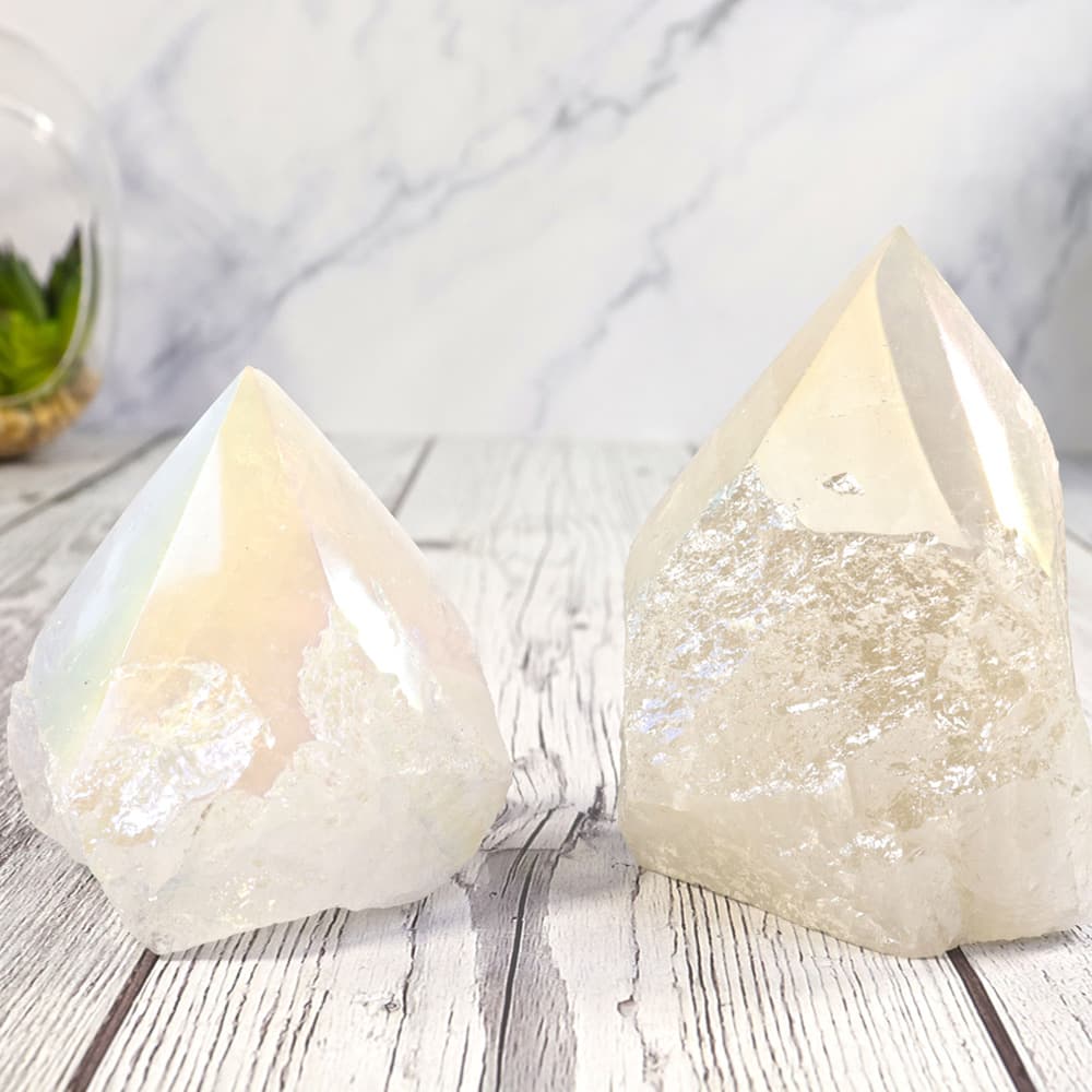 Aura Clear Quartz Point Base Cut (Sold/lb)