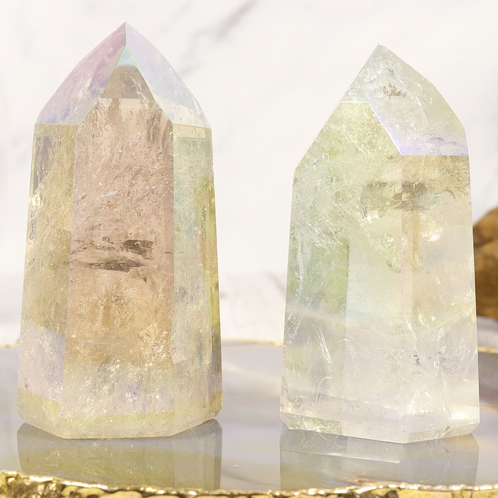 Angel Aura Quartz Polished Point (Sold/lb)