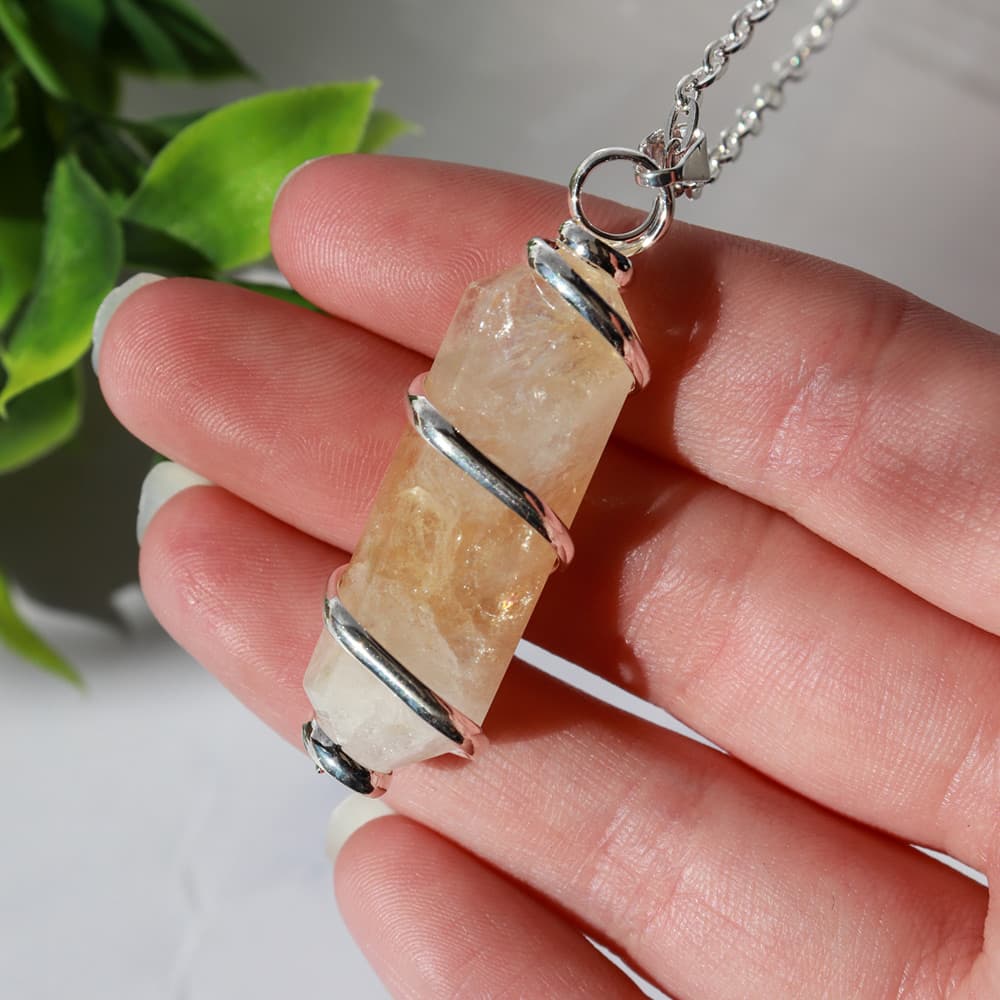 Silver Wrapped Citrine Pendant