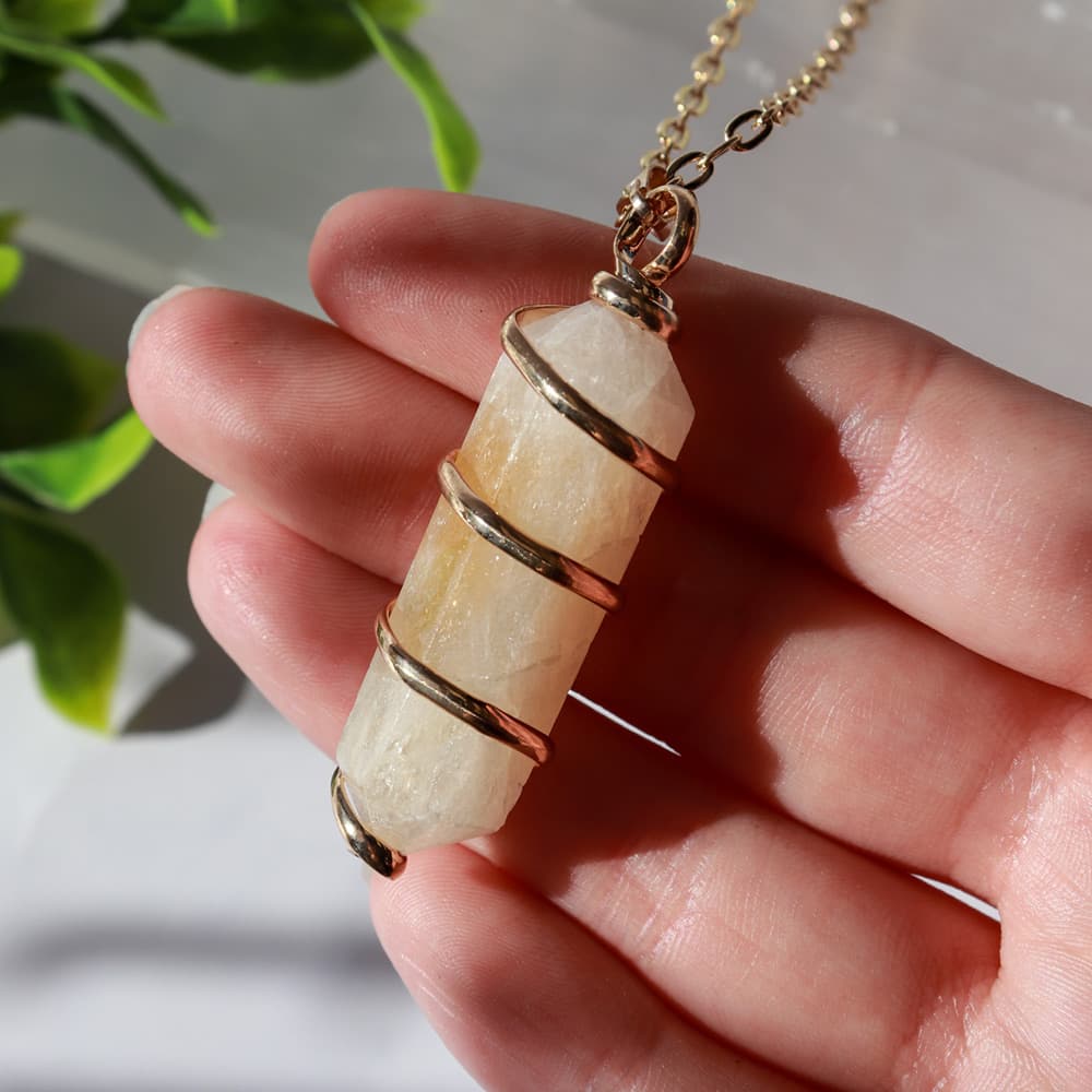 Gold Wrapped Citrine Pendant