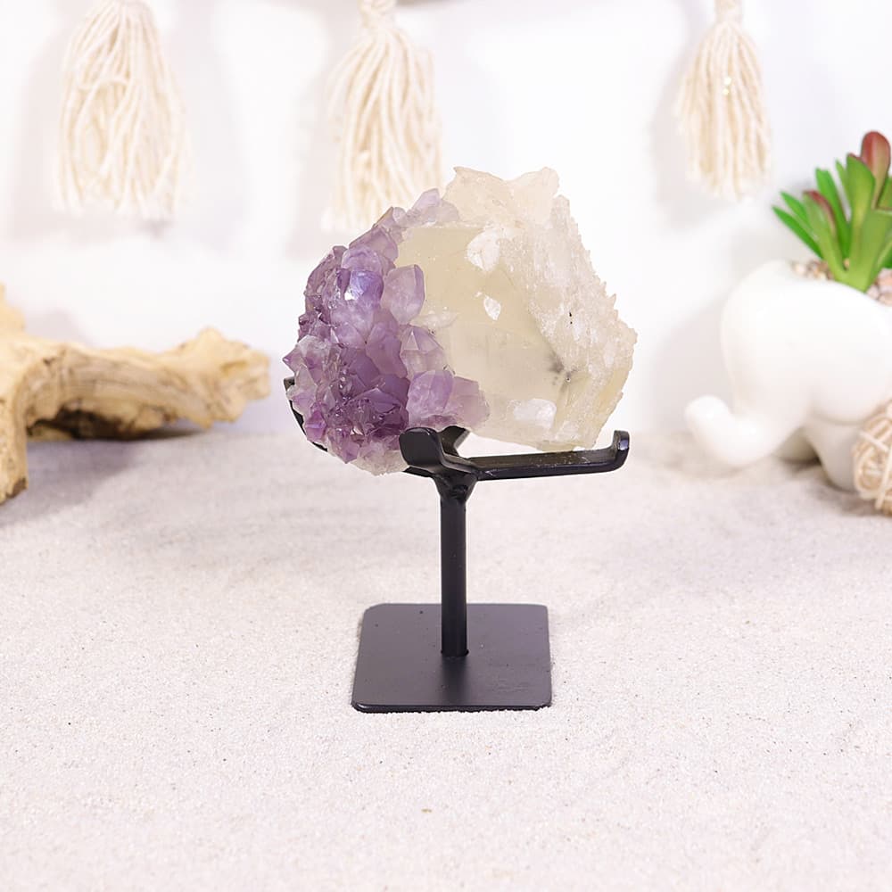 Amethyst Clusters on Stand