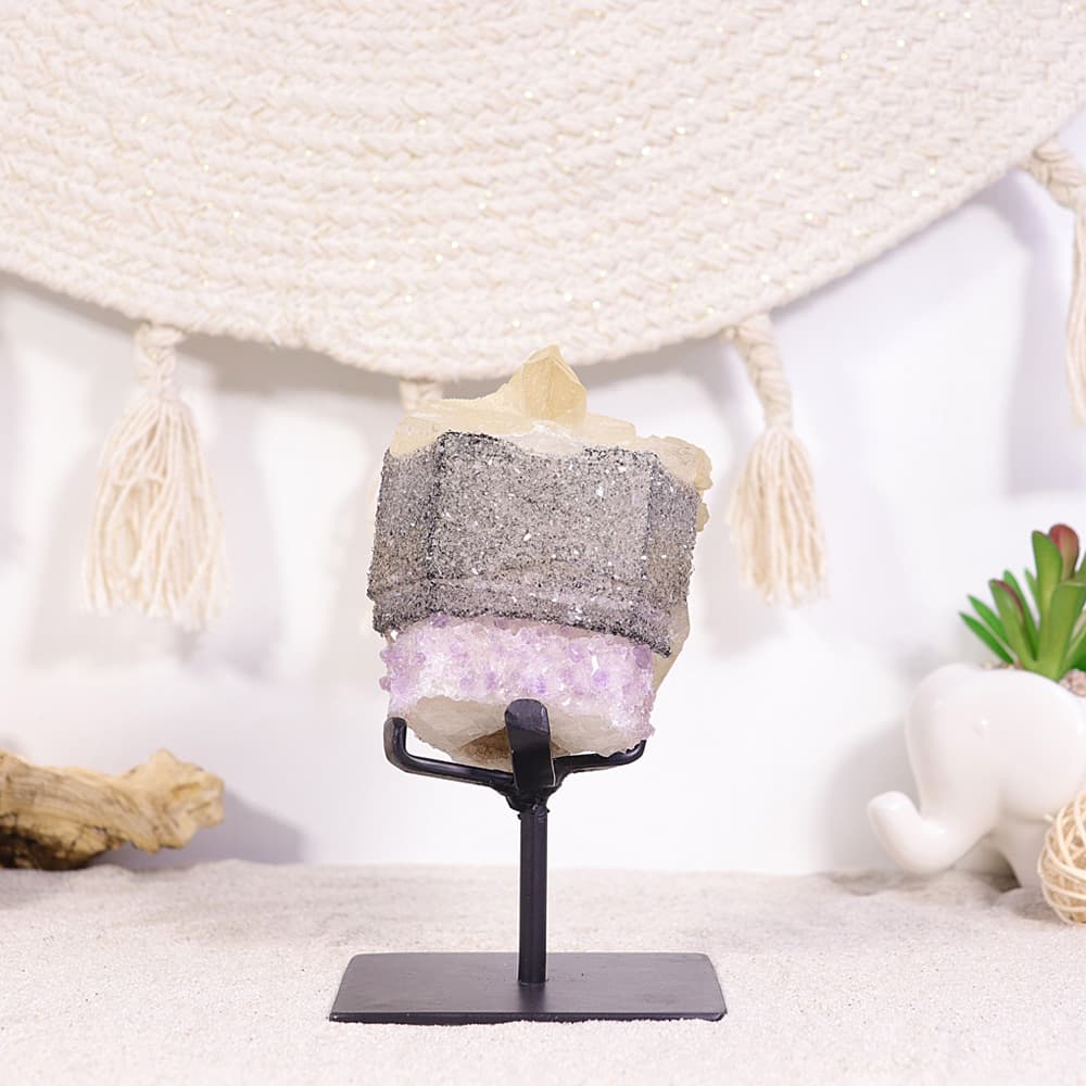 Amethyst with Calcite and Black Crystal Inclusions (MBUC48)