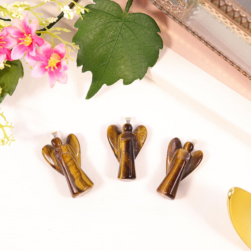Tiger's Eye Angel Pendant