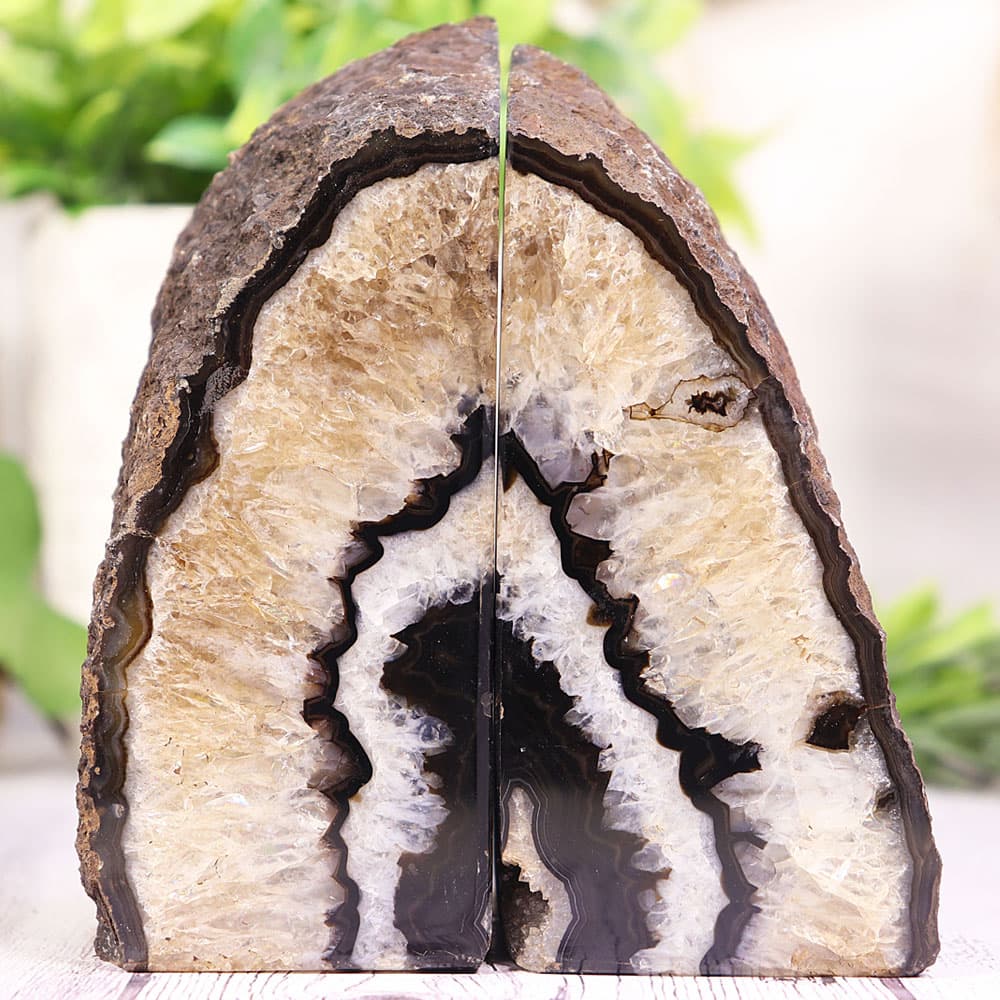 Black Agate Bookend Pair