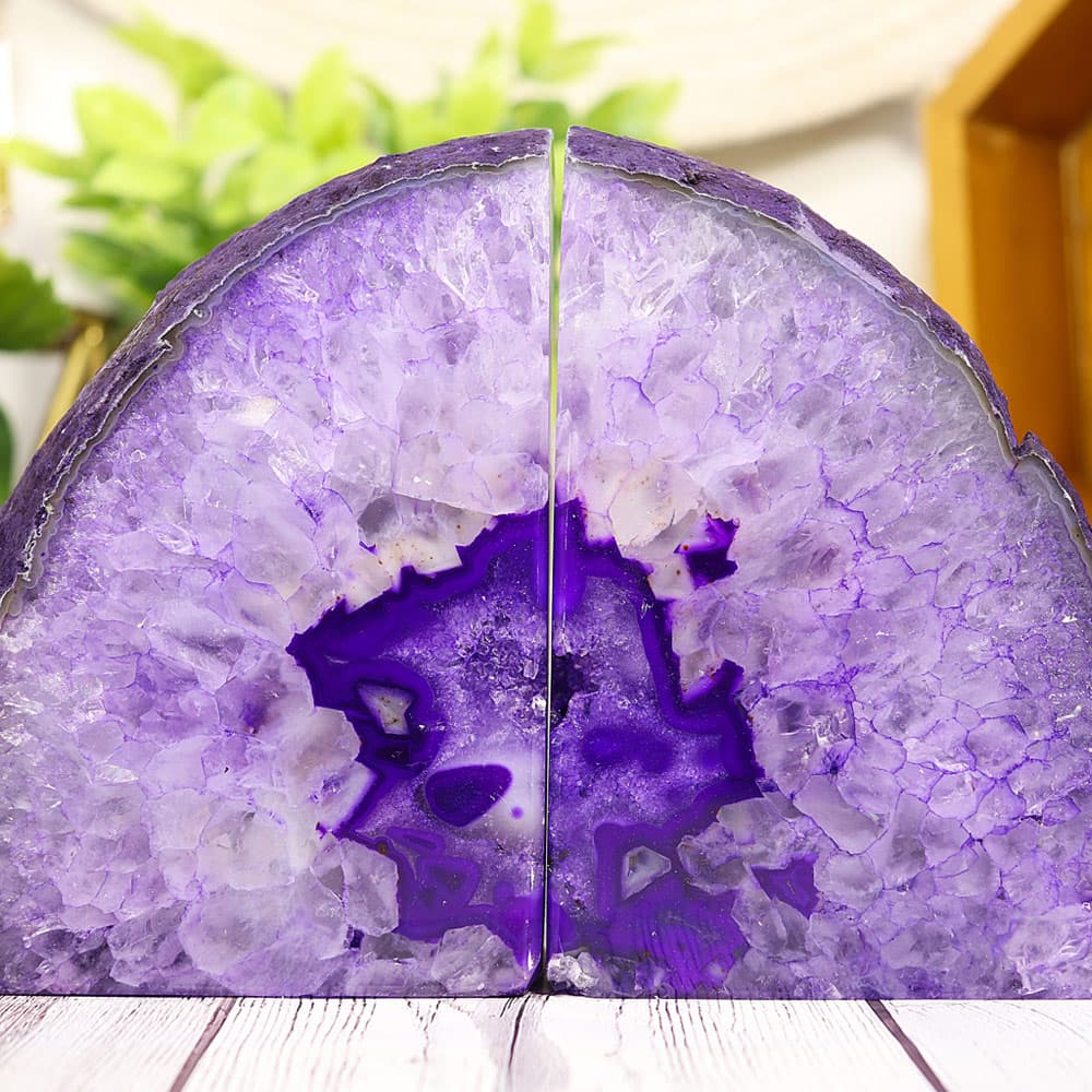 Purple Agate Bookend Pair