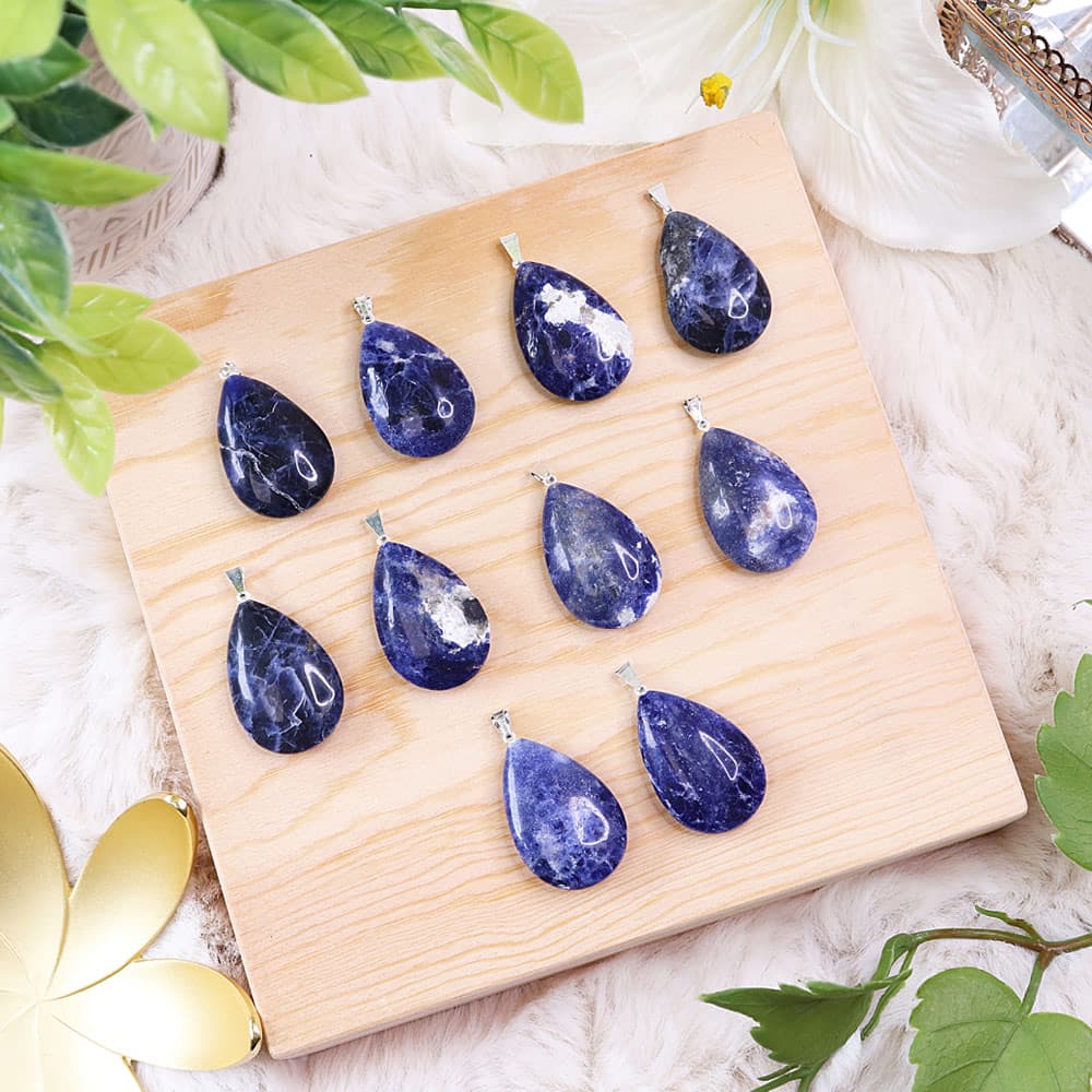 Sodalite Teardrop Pendants