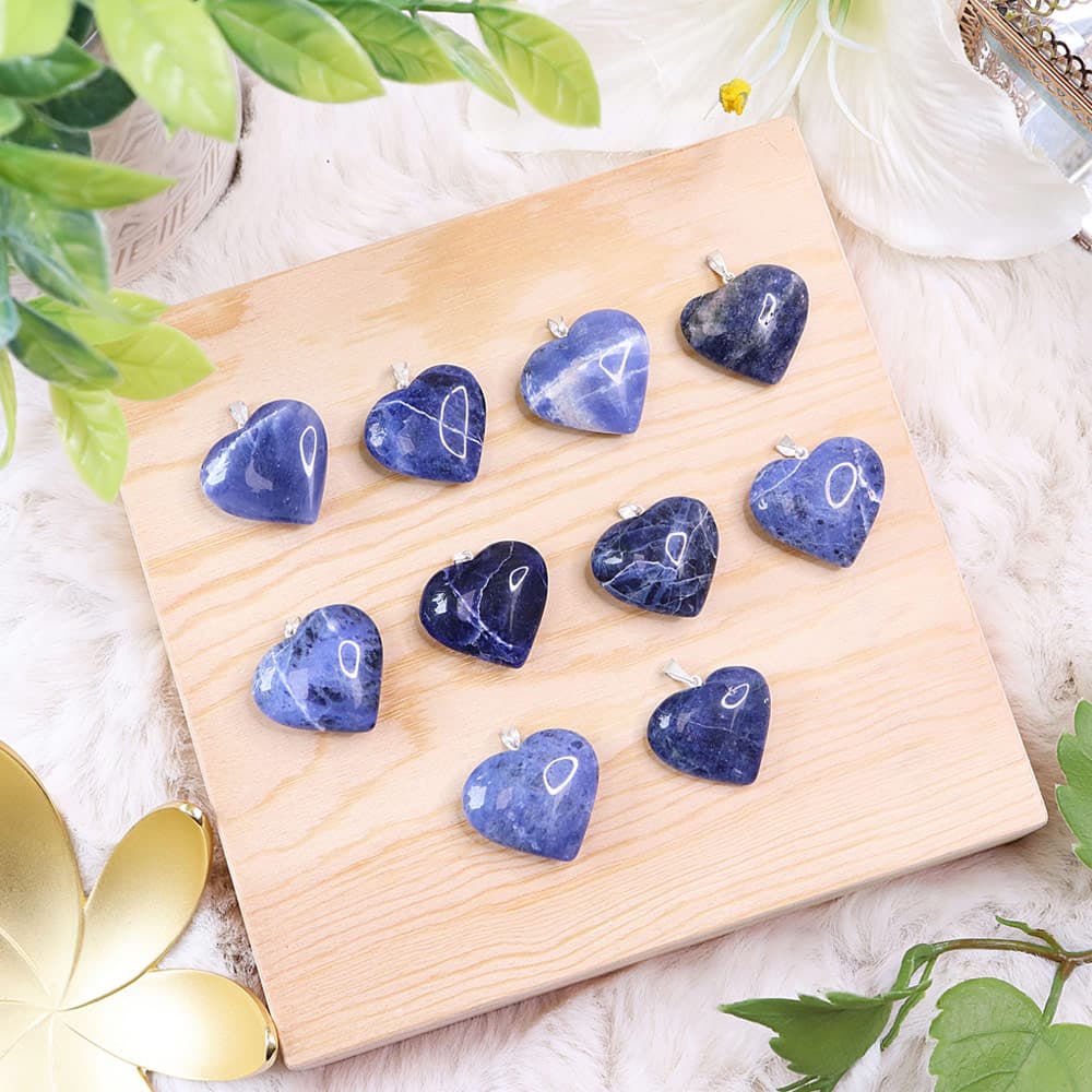 Sodalite Heart Pendants