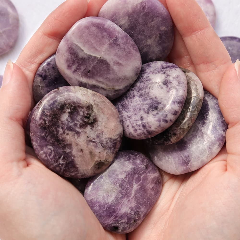 Lepidolite Palm Stone